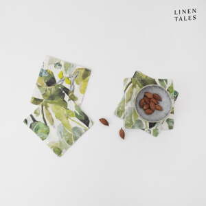 Zeleni podmetači za čaše u setu 4 kom od tkanine Lotus – Linen Tales