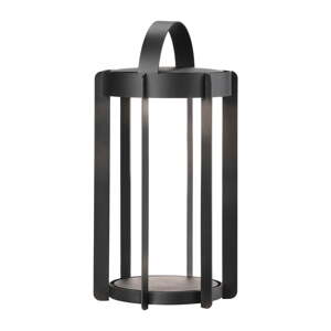 Crna LED lanterna s USB za eksterijer (visina 30 cm) Firefly – Zone