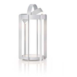 Svijetlo siva LED lanterna s USB za eksterijer (visina 30 cm) Firefly – Zone