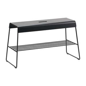 Crni metalni ormarić za cipele s klupom A-Bench – Zone