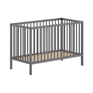Antracitno sivi dječji krevet od masivnog bora 60x120 cm DINO – Vipack
