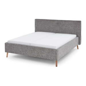 Sivi tapecirani bračni krevet s prostorom za pohranu s podnicom 180x200 cm Riva – Meise Möbel