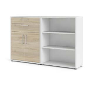 Bijela/u prirodnoj boji modularna biblioteka u dekoru hrasta 178x113 cm Prima – Tvilum