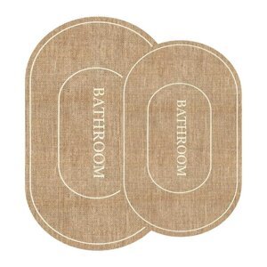 Smeđe/krem kupaonske prostirke u setu 2 kom 60x90 cm Jute Look – Mila Home
