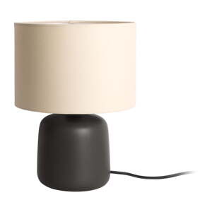 Mat crna stolna lampa s tekstilnim sjenilom (visina 33 cm) Alma – Leitmotiv