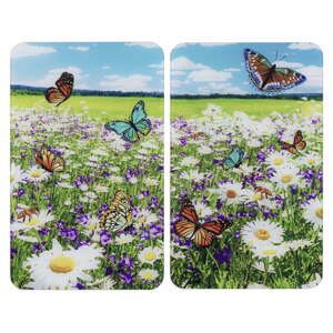 Zaštitni poklopci za štednjak u setu od kaljenog stakla 2 kom 52x30 cm Summer Meadow – Maximex