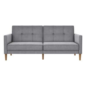 Svijetlo siva baršunasti sklopiva sofa 207 cm Lilly – Støraa