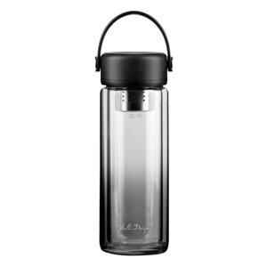 Crna staklena boca za vodu 350 ml Fuori – Vialli Design
