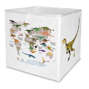 Bijeli tekstilni organizator za dječje igračke 32x32x32 cm Dino World Map – Butter Kings