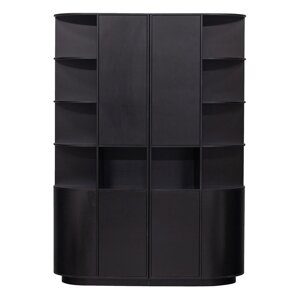 Crna modularna biblioteka od masivnog bora 156x210 cm Finca – WOOOD