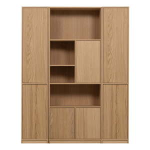 Modularna biblioteka u dekoru hrasta u prirodnoj boji 157x199 cm Modulair – vtwonen