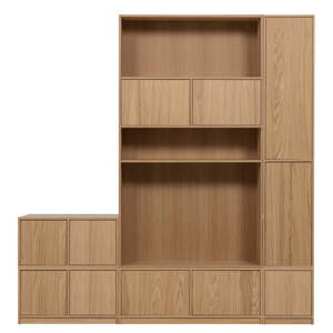 Modularna biblioteka u dekoru hrasta u prirodnoj boji 227x243 cm Modulair – vtwonen