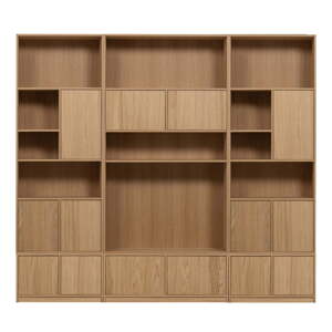 Modularna biblioteka u dekoru hrasta u prirodnoj boji 264x243 cm Modulair – vtwonen