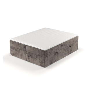Smeđi boxspring krevet s prostorom za pohranu 140x200 cm Yoko – Maison de Rêve