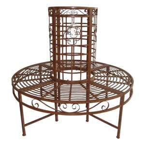 Crna/tamno smeđa metalna vrtna klupa Larissa – Garden Pleasure