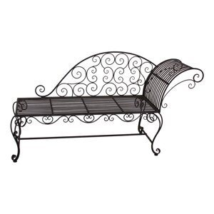 Crna/tamno smeđa metalna vrtna klupa Lamington – Garden Pleasure