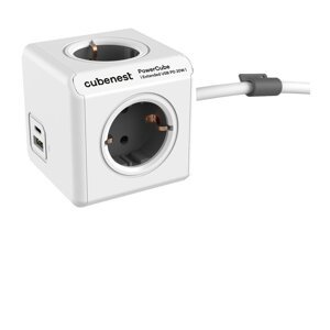 Razdjelnik utičnica 13 cm PowerCube Extended USB Schuko – Cubenest