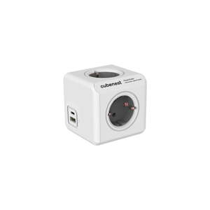Razdjelnik utičnica 13 cm PowerCube ReWirable USB Schuko – Cubenest