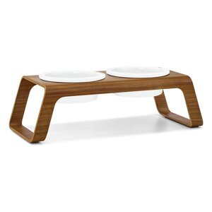 Set posuda s postoljem za pse Desco Walnut S – MiaCara