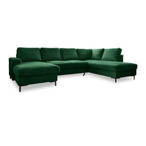 Tamno zelena sklopiva kutna garnitura od samta (s desnim kutom) Lofty Lilly – Miuform