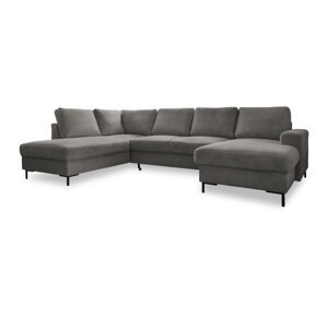 Siva sklopiva kutna garnitura od samta (s lijevim kutom) Lofty Lilly – Miuform
