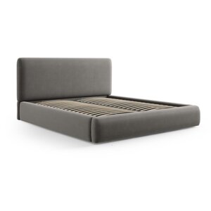 Sivi tapecirani bračni krevet s prostorom za pohranu s podnicom 140x200 cm Colonel – Cosmopolitan Design
