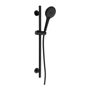 Mat crni mjedeni set za tuš kabinu sa ručnim tušem/s kliznim nosačem 70 cm – Sapho