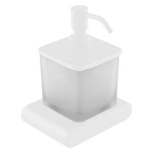 Bijeli stakleni zidni dozator sapuna 300 ml Flori – Sapho