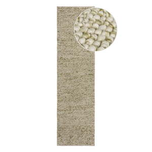 Kaki zelena ručno rađena staza od mješavine vune 60x230 cm Minerals – Flair Rugs