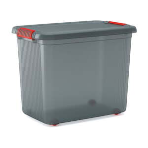 Siva plastična kutija za pohranu s poklopcem 59x39x45 cm K Latch Box – KIS