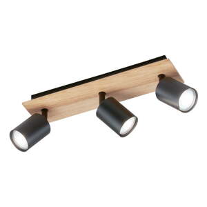 Crna/u prirodnoj boji stropna svjetiljka s metalnim sjenilom ø 9 cm Holton – Fischer & Honsel