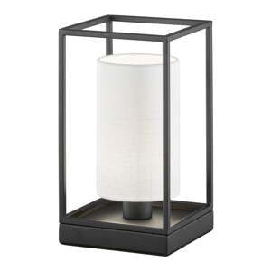 Crno-bijela stolna lampa s tekstilnim sjenilom (visina 28,5 cm) Gilli – Fischer & Honsel