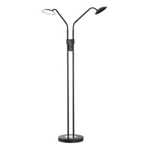Crna LED stojeća svjetiljka s mogućnosti zatamnjivanja sa staklenim sjenilom (visina 135 cm) Tallri – Fischer & Honsel