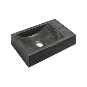 Crni kameni umivaonik za WC 40x22 cm Blok – Sapho