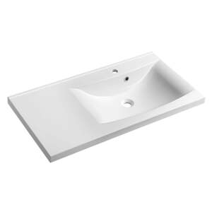 Bijeli umivaonik od mineralnog kompozita 90x48 cm Luciola – Sapho