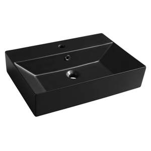 Crni keramički umivaonik 60x42 cm Sistema – Sapho