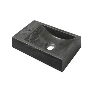 Crni kameni umivaonik za WC 40x22 cm Blok – Sapho