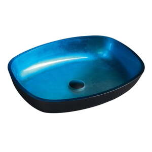 Plavi stakleni umivaonik 54x39,5 cm Kvaore – Sapho