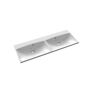 Bijeli dupli umivaonik od mineralnog kompozita 120x46 cm Maria – Sapho
