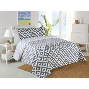 Bijeli/sivi prošiven set prekrivača i jastučnice 220x240 cm Casilla – My House