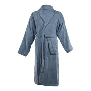 Plavi pamučni kućni ogrtač L/XL Lindu – Tiseco Home Studio