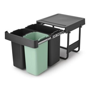 Mentol zelena/tamno siva plastična kanta za smeće za odvojeni otpad/ugradbena  40 l Sort&Go – Brabantia