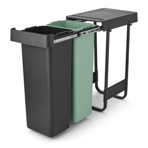 Mentol zelena/tamno siva plastična kanta za smeće za odvojeni otpad/ugradbena  60 l Sort&Go – Brabantia
