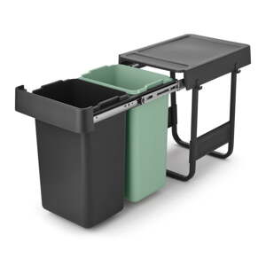 Mentol zelena/tamno siva plastična kanta za smeće za odvojeni otpad/ugradbena  30 l Sort&Go – Brabantia