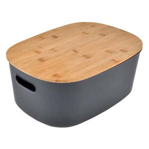 Antracitno siva plastična kutija za pohranu s poklopcem 24x18x12,5 cm – Homéa