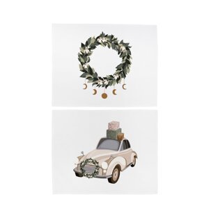 Tekstilni podmetač 2 kom s božićnim motivom 35x47 cm Festive Car – Butter Kings