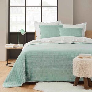 Zeleni prošiven set prekrivača i jastučnice od sherpa flisa 240x220 cm Mylene – douceur d'intérieur