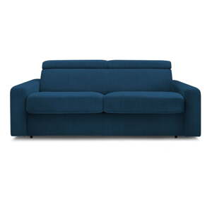 Tamno plava sklopiva sofa od samta 215 cm Monaco – Bobochic Paris