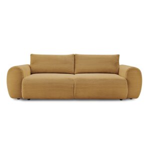 Senf žuta sklopiva sofa od samta 257 cm Lucien – Bobochic Paris