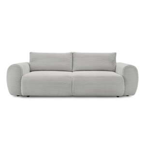 Svijetlo siva sklopiva sofa od samta 257 cm Lucien – Bobochic Paris
